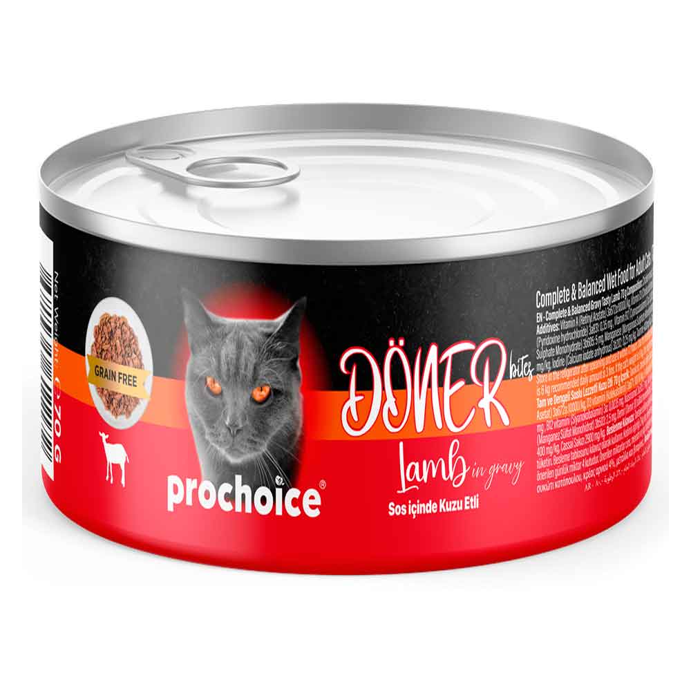 ProChoice Kedi Konservesi Döner Bites Sos İçinde Kuzu Etli 70 Gr